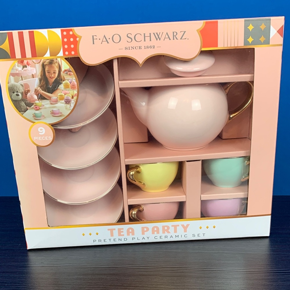Pink Tea Party Pretend Play Ceramic Set